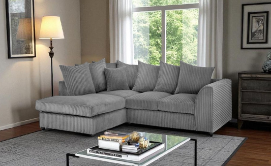 Harley Grey Jumbo Cord Corner Sofa