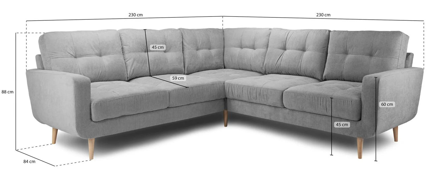 Aura Grey Corner Sofa