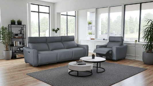 Mayfair Leather 4 Seater + Armchair Electric Recliner Set