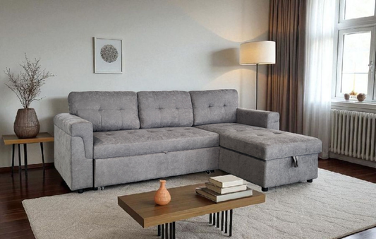 Omniya Grey Universal Corner Sofabed with Storage
