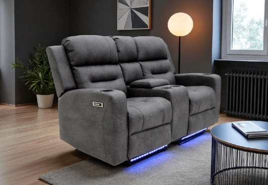 C- Love Grey Electric 2 Seater Recliner