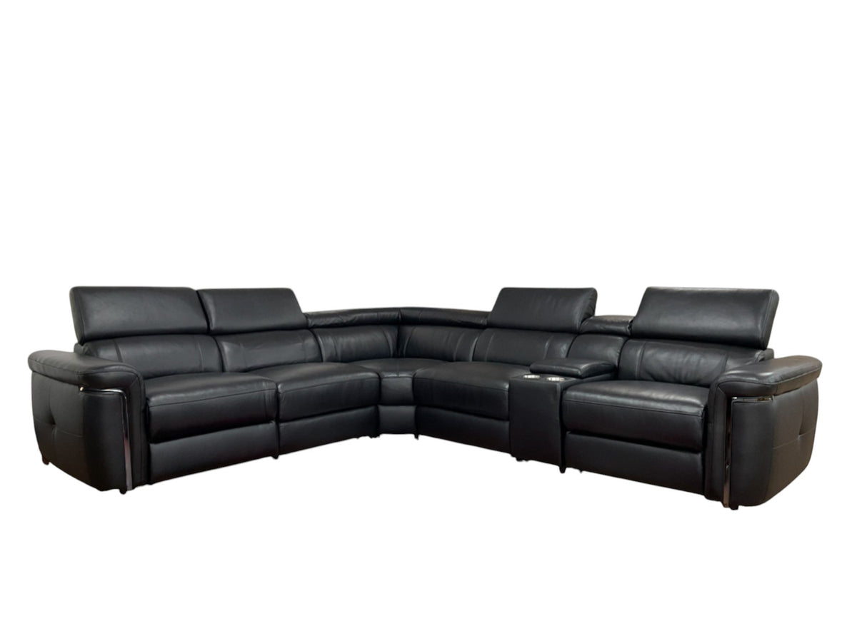 The Savoy Genuine Leather Large Modular Electric Recliner Corner Sofa