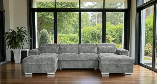 Aaliyah Large Grey U Shape Sofabed