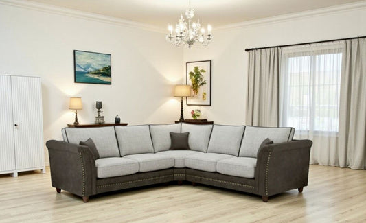Bella Fullback Grey Corner Sofa