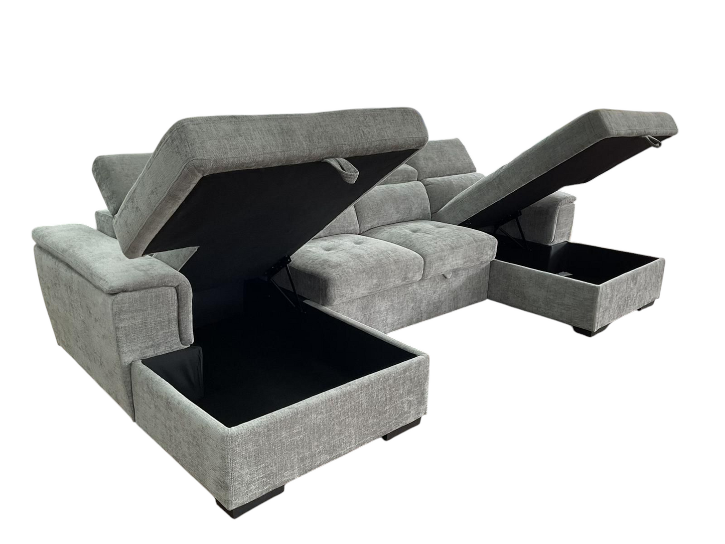 Aaliyah Large Grey U- Shape Sofabed