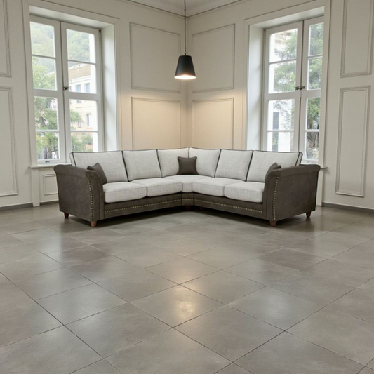 Bella Fullback Grey Corner Sofa