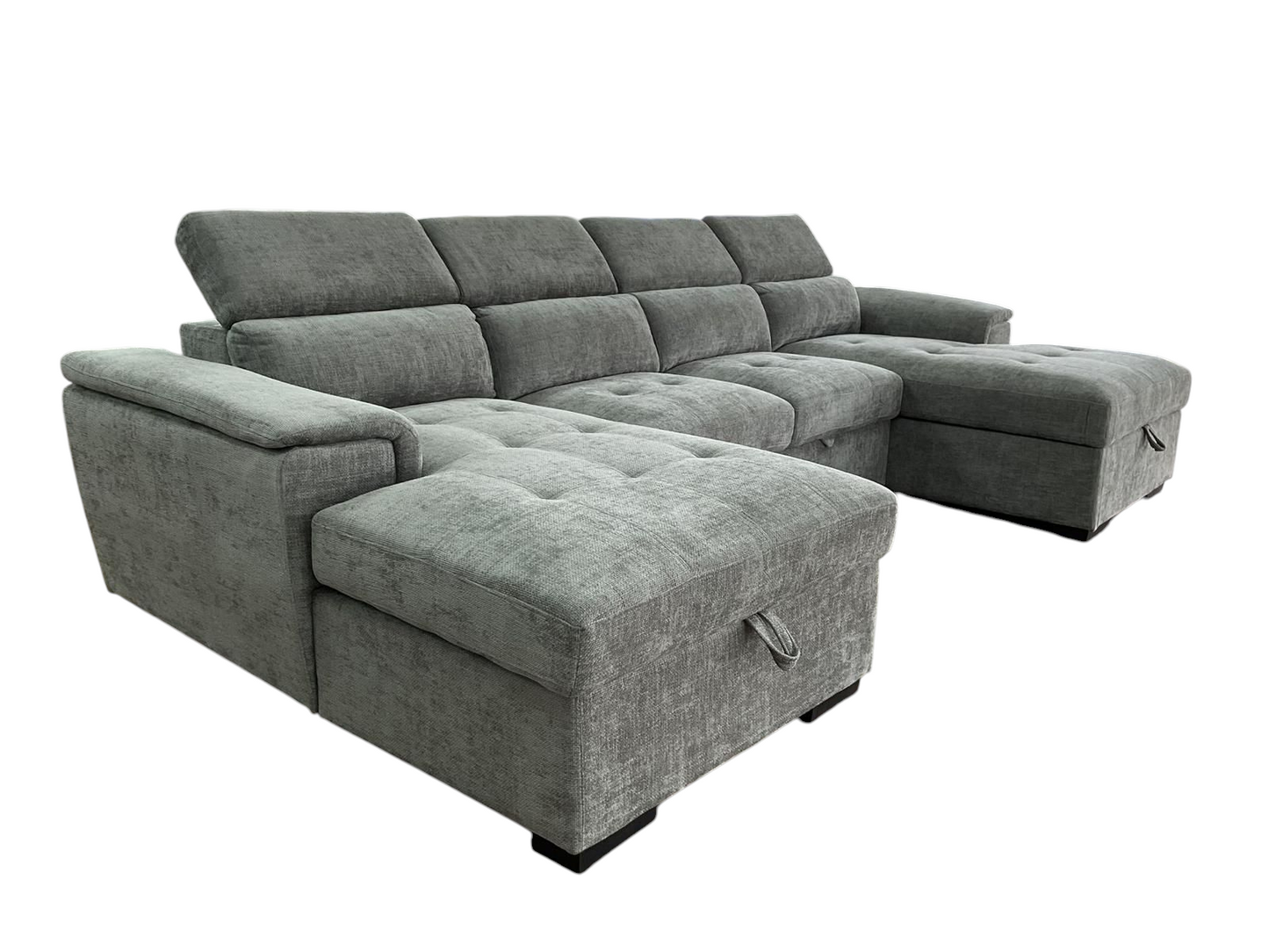 Aaliyah Large Grey U- Shape Sofabed