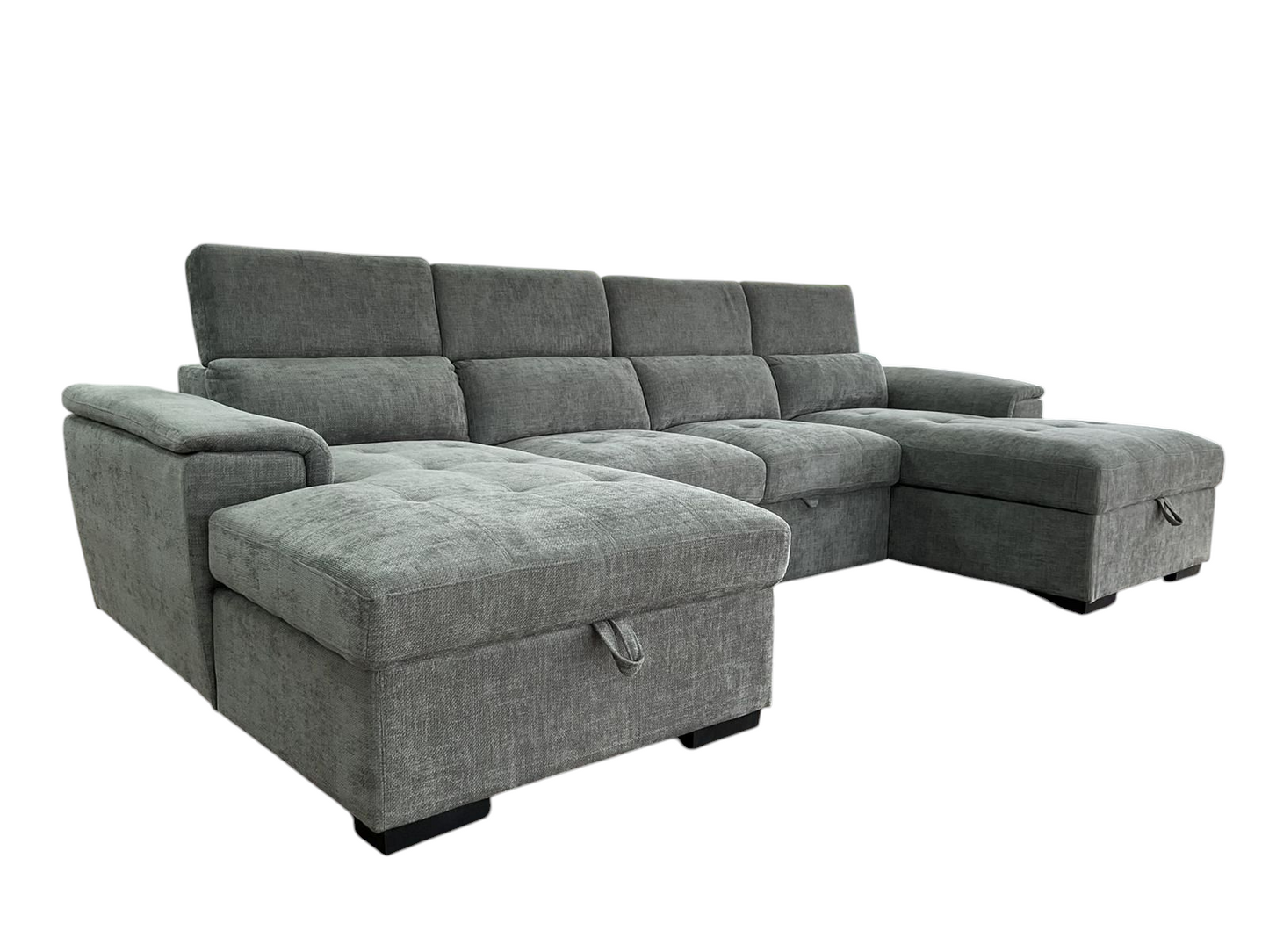 Aaliyah Large Grey U- Shape Sofabed