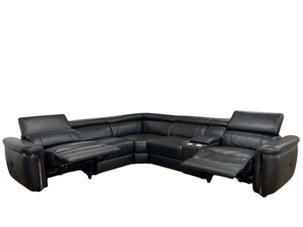 The Savoy Genuine Leather Large Modular Electric Recliner Corner Sofa