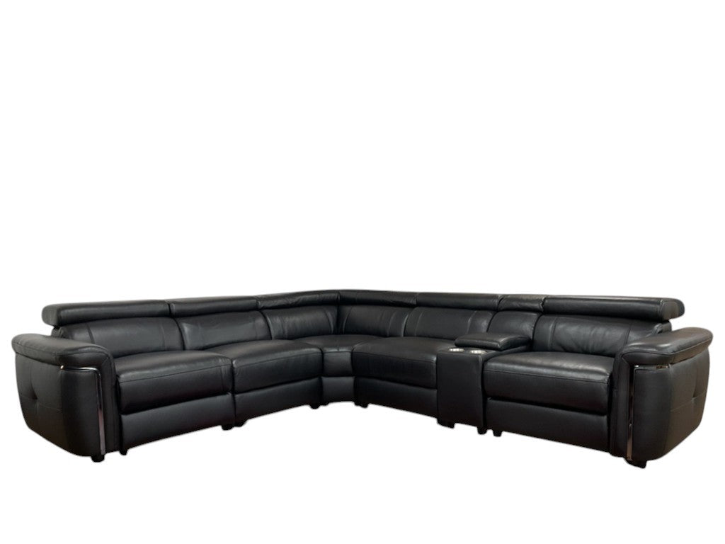 The Savoy Genuine Leather Large Modular Electric Recliner Corner Sofa